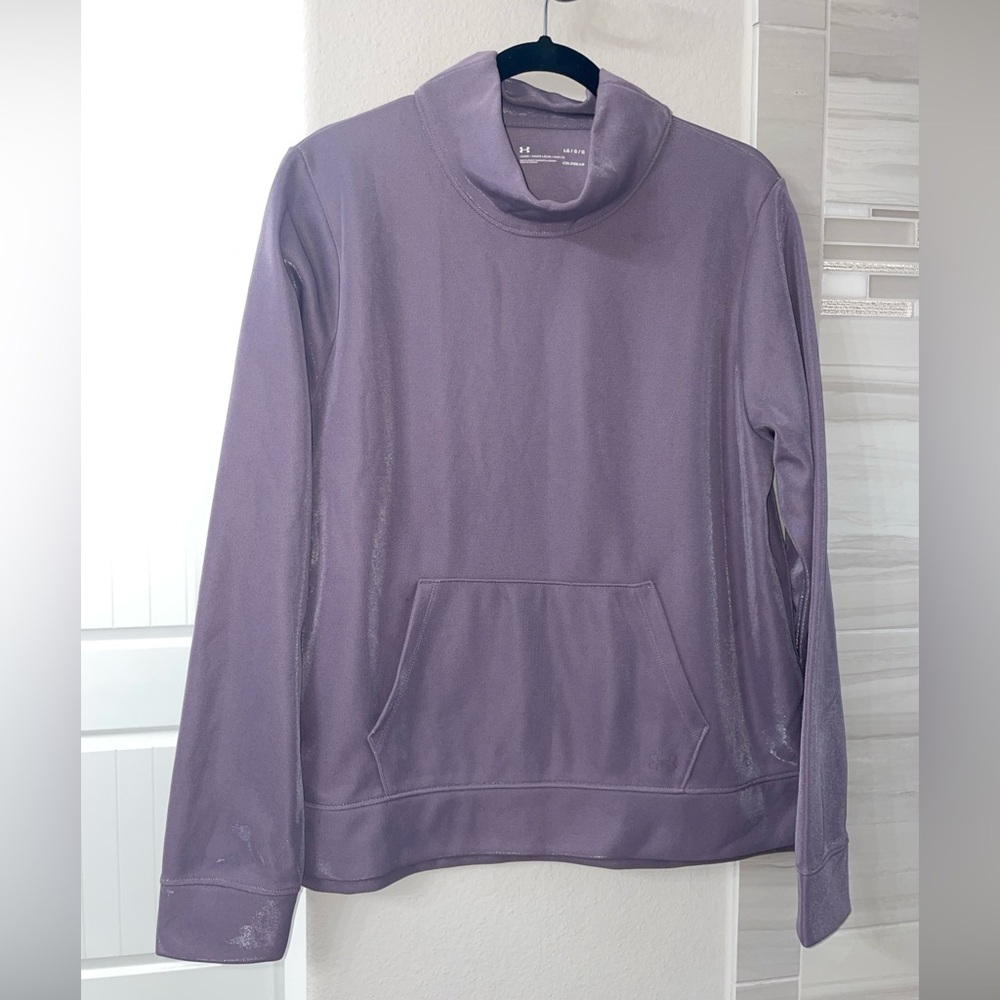 Under Armour Women’s Metallic Lavender Mock Neck Fleece Lined Sweatshirt